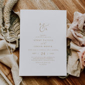 Elegante Gouden Script Monogram Huwelijk Kaart