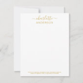 Elegante Gouden Script Naam Monogram Notitiekaartje (Voorkant)
