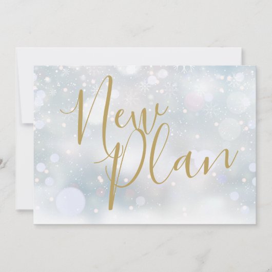 Elegante Gouden Script Nieuwe Plan Winter Evenemen Save The Date (Voorkant)
