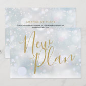 Elegante Gouden Script Nieuwe Plan Winter Evenemen Save The Date (Voorkant / Achterkant)