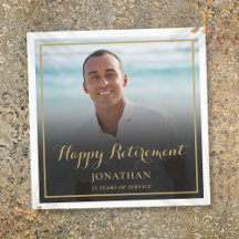 Elegante gouden script pensioenfeest foto