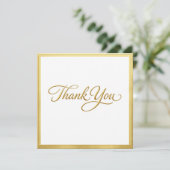 Elegante gouden script platte dankkaart bedankkaart (Staand voorkant)
