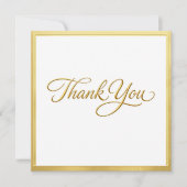 Elegante gouden script platte dankkaart bedankkaart (Voorkant)