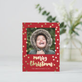 Elegante gouden script Prettig Kerstfeest Feestdagenkaart (Staand voorkant)