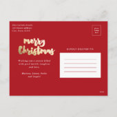 Elegante gouden script Prettig Kerstfeest Feestdagenkaart (Achterkant)