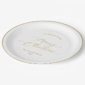 Elegante gouden script “Prettig Kerstfeest” Papieren Bordje (Gekanteld)