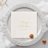 Elegante gouden script “Prettig Kerstfeest”  Servet