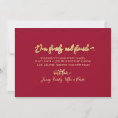 Elegante Gouden Script Rode 2 Foto Collage Kerstmi Feestdagenkaart (Achterkant)