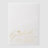 Elegante gouden script schoolklas van afstuderen vellum uitnodigingen (Voorkant)
