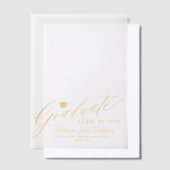 Elegante gouden script schoolklas van afstuderen vellum uitnodigingen (Offset)