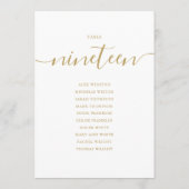Elegante Gouden Script Tafelnummer 19 Zitplaatsind (Achterkant)