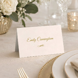 Elegante gouden script trouw plaatskaart plaatskaartje