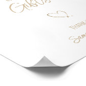 Elegante gouden script trouwkaart en -cadeau poster (Hoek)