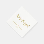 Elegante Gouden Script Verloving Feest Servet (Hoek)