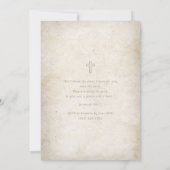 Elegante gouden script verouderde perkament doop kaart (Achterkant)