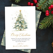 Elegante gouden scriptboom niet foto kerst Kaarten