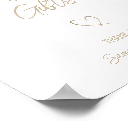 Elegante gouden scriptuur trouwkaart en cadeau poster (Hoek)