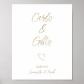 Elegante gouden scriptuur trouwkaart en cadeau poster (Voorkant)