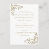 Elegante gouden scroll gastinformatie informatiekaartje (Voorkant)