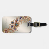 Elegante gouden sieraden bloemen bagage label (Voorkant horizontaal)