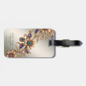 Elegante gouden sieraden bloemen bagage label (Achterkant horizontaal)