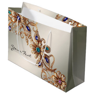 Elegante Gouden Sieraden Bloemen Cadeautas