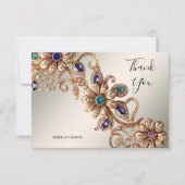 Elegante gouden sieraden bloemen dank je kaart (Voorkant)