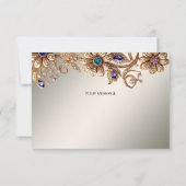 Elegante gouden sieraden bloemen dank je kaart (Achterkant)