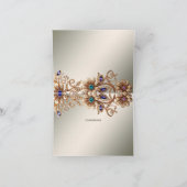 Elegante gouden sieraden bloemen dank je kaart (Binnen)