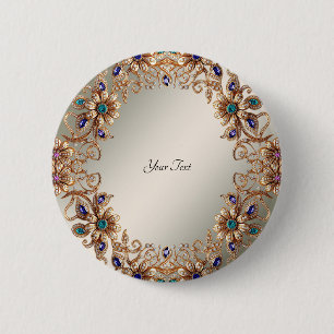 Elegante Gouden Sieraden Bloemen Knop Ronde Button 5,7 Cm