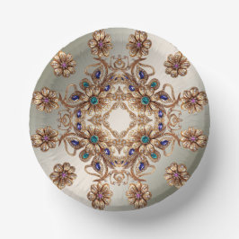 Elegante gouden sieraden bloemen papieren kommen