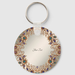 Elegante gouden sieraden bloemen sleutelhanger