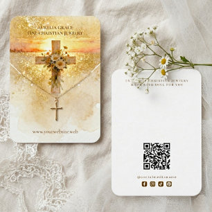 Elegante Gouden Sieraden Display voor Christelijk  Visitekaartje