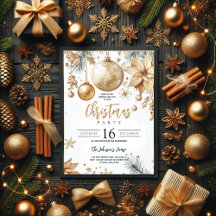 Elegante Gouden Sieraden Poinsettia Kerstfeest Par