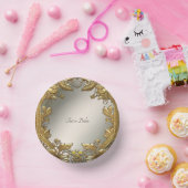 Elegante Gouden Sierbloem Papieren Kommen (Feest)