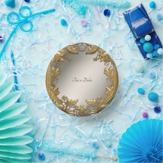 Elegante Gouden Sierbloem Papieren Kommen (Feest)