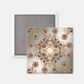 Elegante Gouden Sierbloemen Magneet (Voorkant / Achterkant)