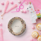 Elegante Gouden Sierbloemen Papieren Kommen (Feest)