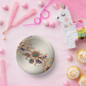 Elegante Gouden Sierbloemen Papieren Kommen (Feest)