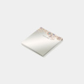 Elegante Gouden Sierbloemen Post-it Notities Post-it® Notes (Schuin)