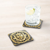 Elegante gouden sierkam met schild bier onderzetter (Rechterzijde)