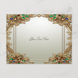Elegante gouden sierlijke ansichtkaart briefkaart
