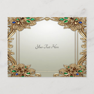 Elegante gouden sierlijke ansichtkaart briefkaart