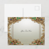 Elegante gouden sierlijke ansichtkaart briefkaart (Voorkant / Achterkant)