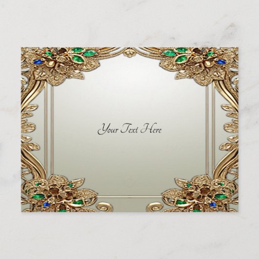 Elegante gouden sierlijke ansichtkaart briefkaart (Voorkant)