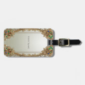 Elegante gouden sierlijke bagagelabel (Voorkant horizontaal)