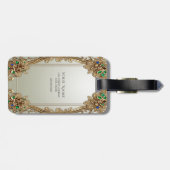 Elegante gouden sierlijke bagagelabel (Achterkant horizontaal)
