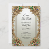 Elegante Gouden Sierlijke Bewaar De Datum Save The Date (Voorkant)