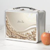 Elegante gouden sierlijke bloem lunchbox (In situ)
