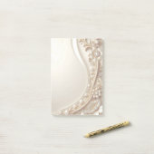 Elegante Gouden Sierlijke Bloem Post-it Notities Post-it® Notes (Op bureau)